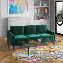 Wayfair velvet green deals couch